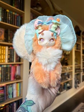 Tutulong Gloomy Grove Plush Fantasy Fox Doll with Pastel Bow